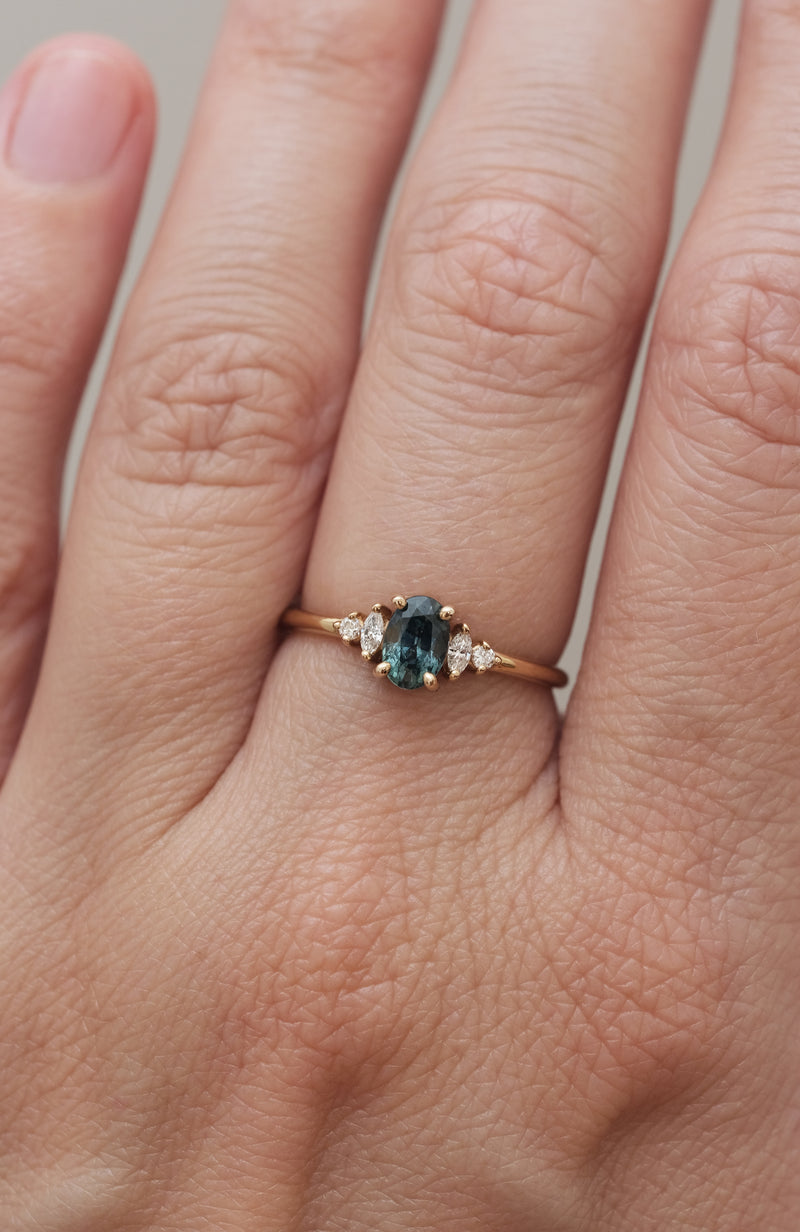 Bague ALICE // Saphir Montana ''Teal''