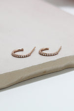 Boucles d'oreilles anneaux + pavé de diamants // Or 14K