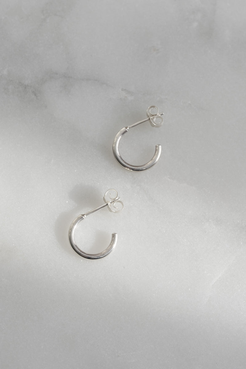 SAMPLE // Silver hoop earrings