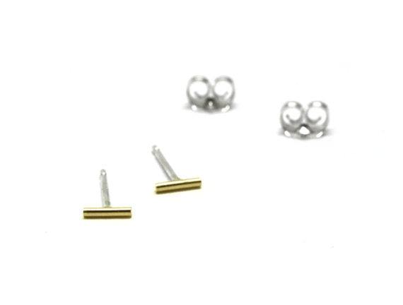 IMPARFAIT // Boucles d'oreilles barres 5 mm // Doré