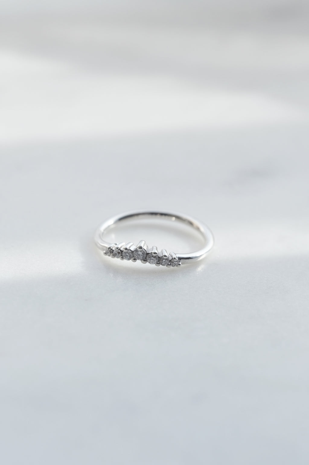 ÉCHANTILLON // Bague courbée // Argent + CZ