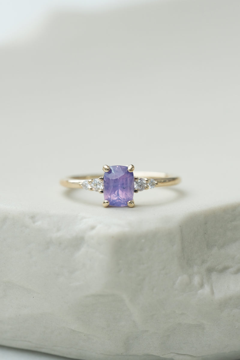 READY TO SHIP // JADE ring + 0.89ct purple sapphire