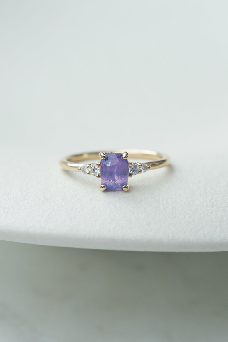 READY TO SHIP // JADE ring + 0.89ct purple sapphire