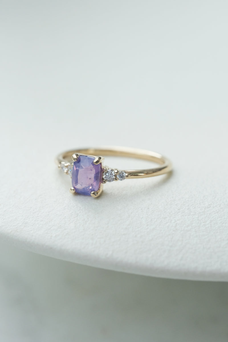 READY TO SHIP // JADE ring + 0.89ct purple sapphire