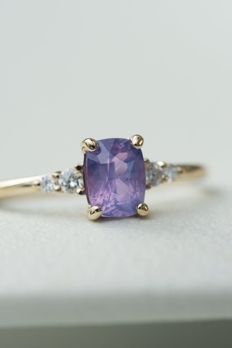 READY TO SHIP // JADE ring + 0.89ct purple sapphire