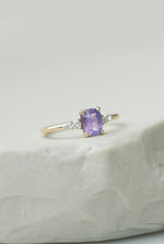 READY TO SHIP // JADE ring + 0.89ct purple sapphire