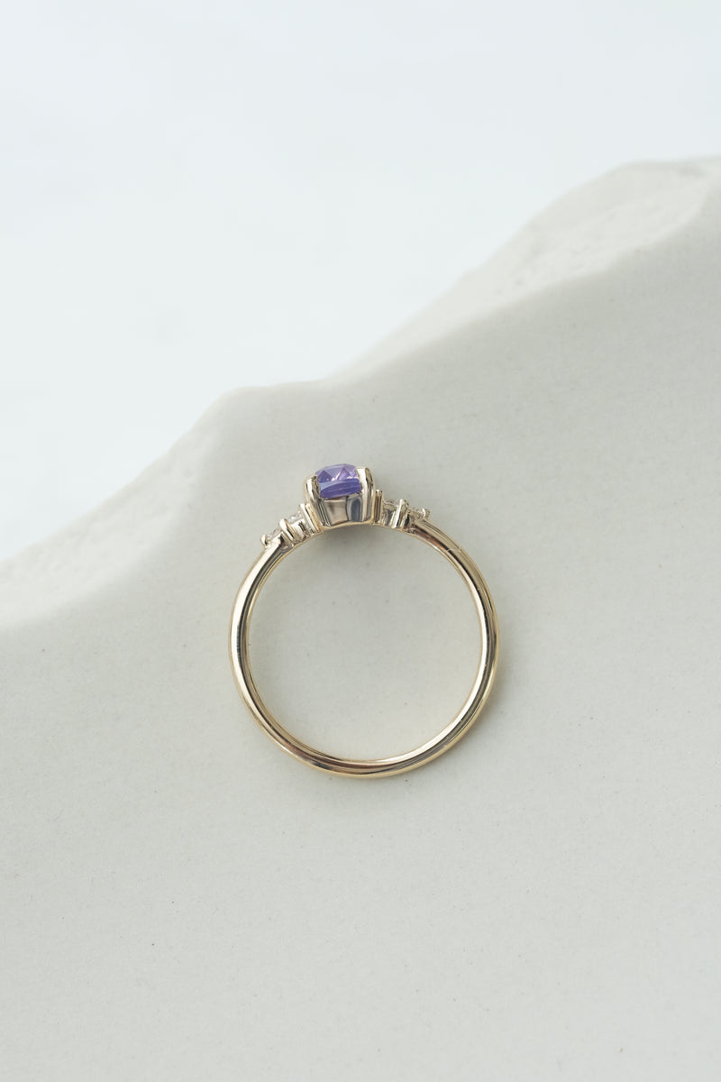 READY TO SHIP // JADE ring + 0.89ct purple sapphire