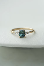 READY TO SHIP // JADE ring + teal sapphire 0.73ct