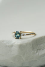 READY TO SHIP // JADE ring + teal sapphire 0.73ct
