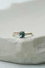 READY TO SHIP // JADE ring + teal sapphire 0.73ct