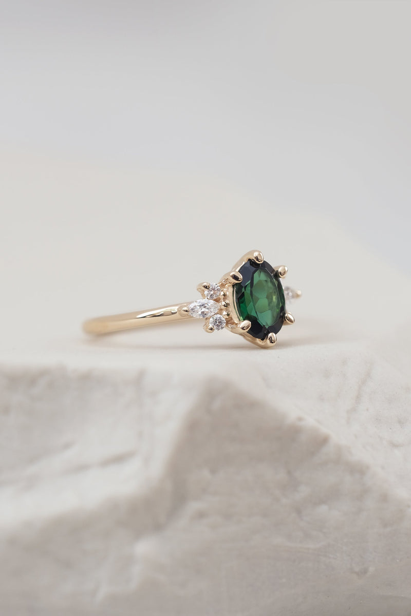 READY TO SHIP // JANE Ring // Green Tourmaline