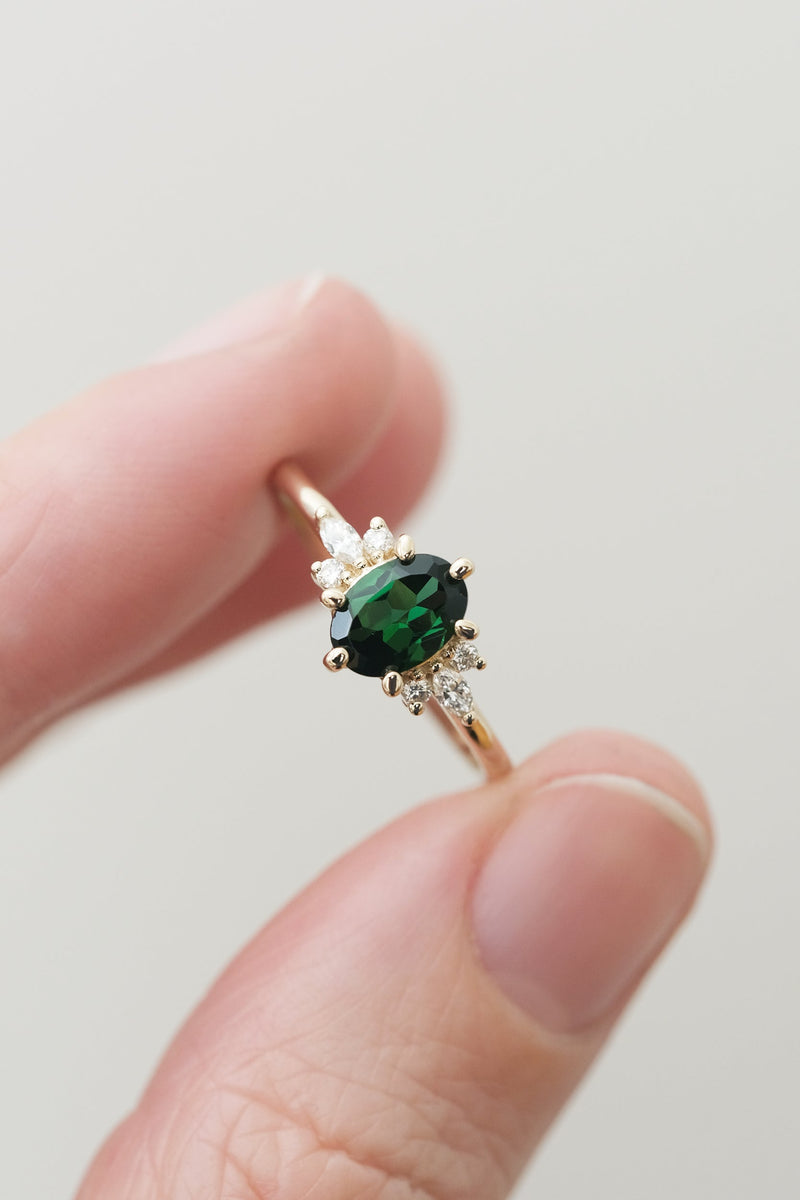 READY TO SHIP // JANE Ring // Green Tourmaline