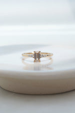 PRÊTE À PARTIR // Bague JADE + diamant champagne 0,53ct