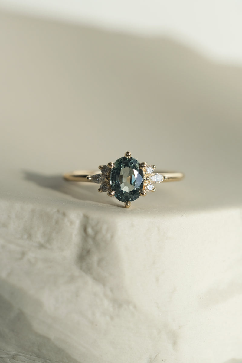 JANE Ring - Australian Teal Sapphire