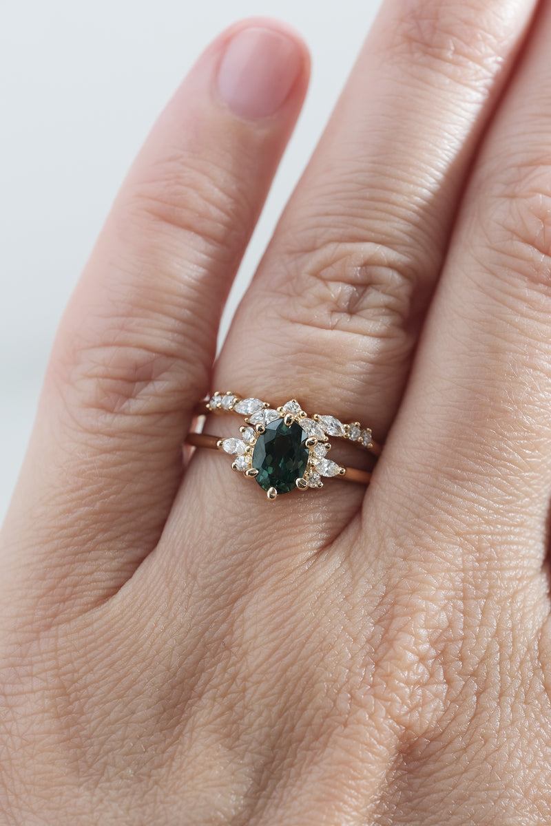 PRÊTE À PARTIR // Bague JANE - Saphir vert Australien