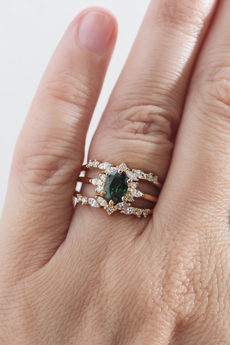 PRÊTE À PARTIR // Bague JANE - Saphir vert Australien
