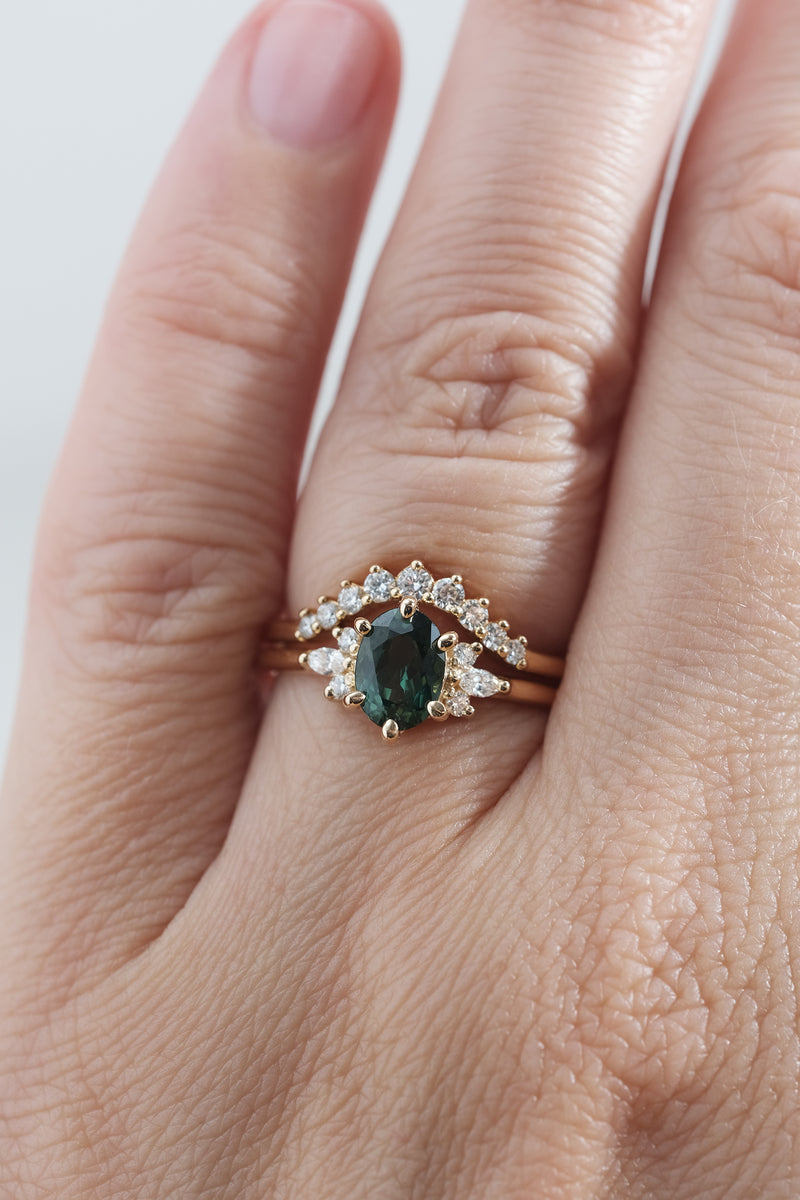 PRÊTE À PARTIR // Bague JANE - Saphir vert Australien