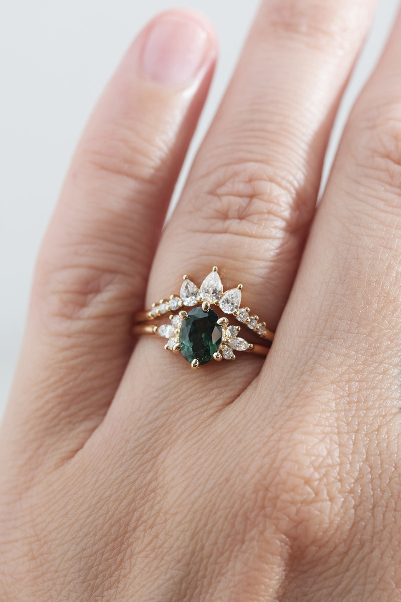 PRÊTE À PARTIR // Bague JANE - Saphir vert Australien