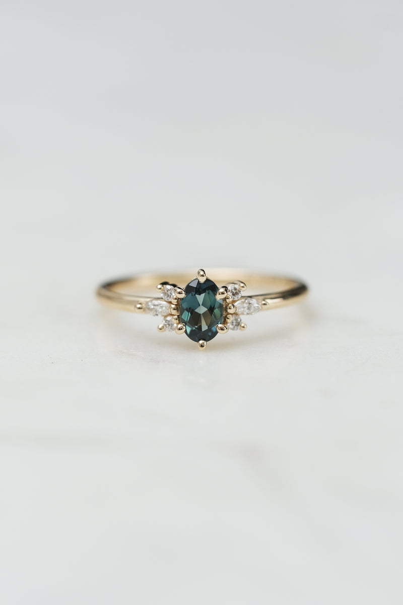JANE Ring // Australian Teal Sapphire // Small