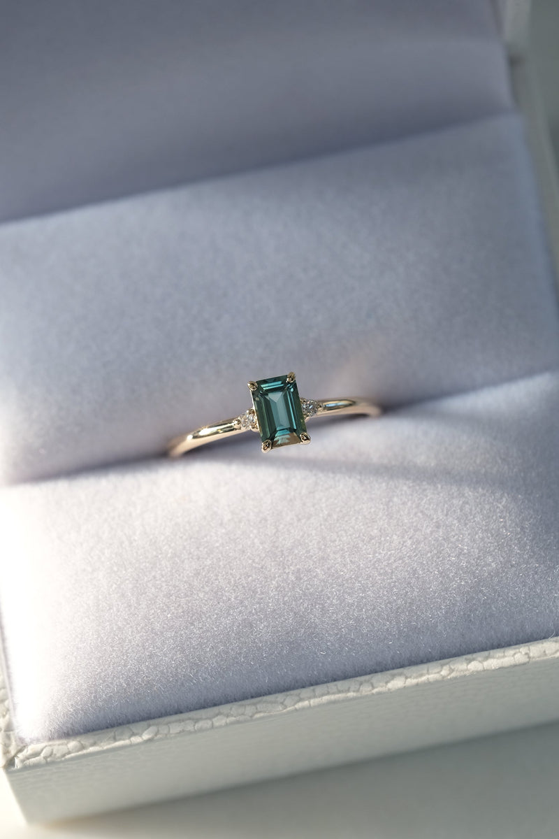 PRÊTE À PARTIR // Bague LÉA // Saphir Aqua