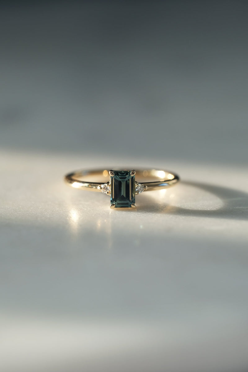 PRÊTE À PARTIR // Bague LÉA // Saphir Aqua