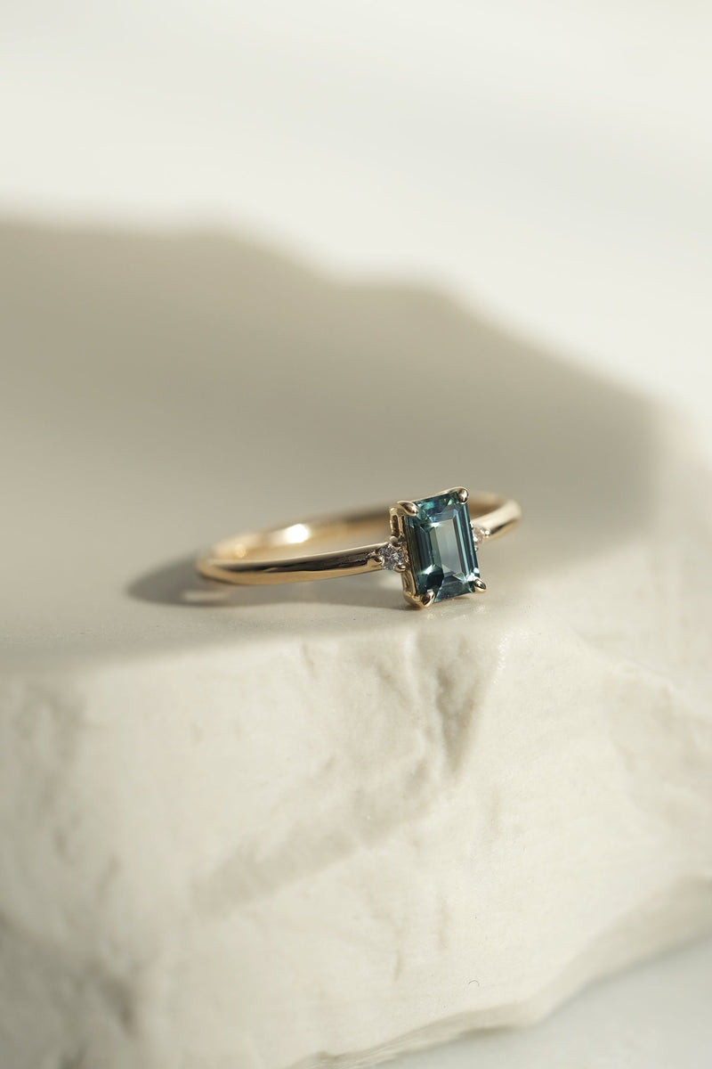 PRÊTE À PARTIR // Bague LÉA // Saphir Aqua