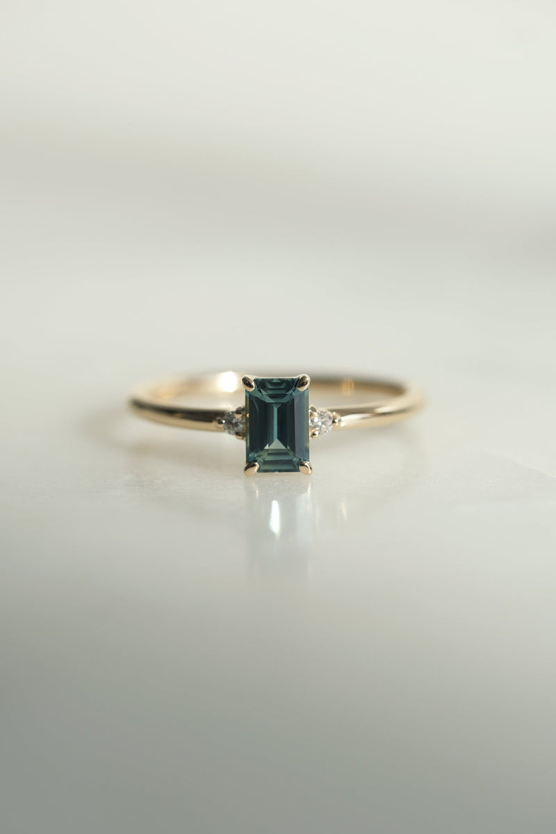 PRÊTE À PARTIR // Bague LÉA // Saphir Aqua