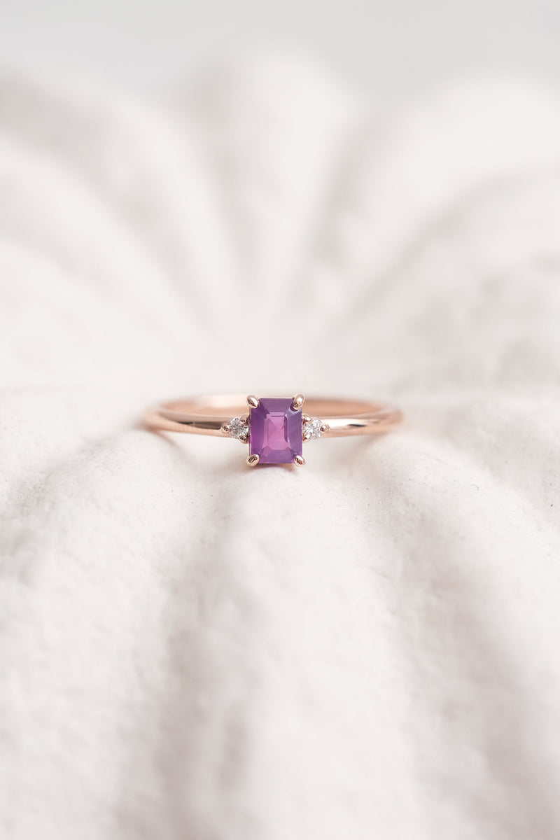 PRÊTE À PARTIR // Bague NOLA // Saphir mauve
