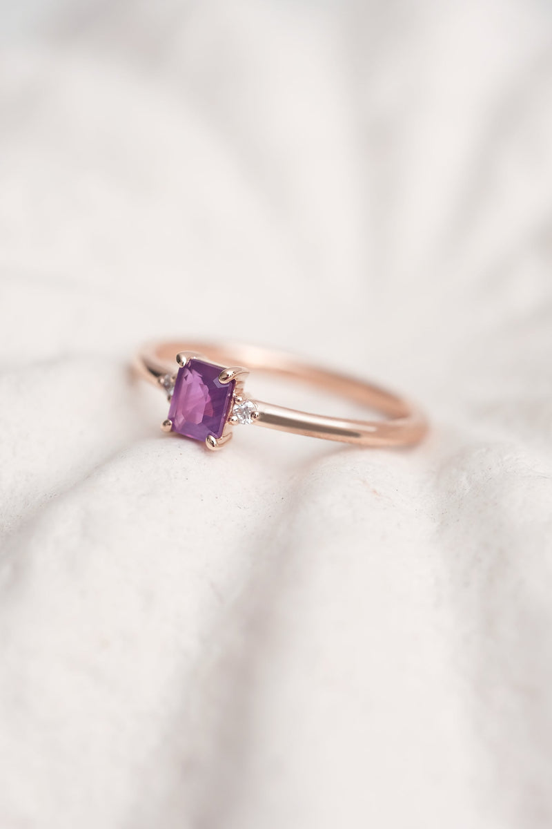 PRÊTE À PARTIR // Bague NOLA // Saphir mauve