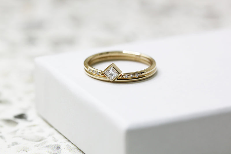 Bague KIARA // Diamant carré 0,20ct