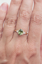 READY TO SHIP // ORIANE ring // Oval green sapphire 1.40ct