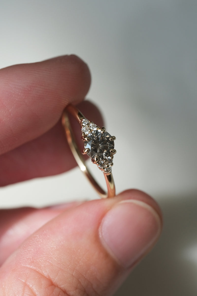READY TO SHIP // TALIA Ring // Champagne-gray diamond 0.51ct