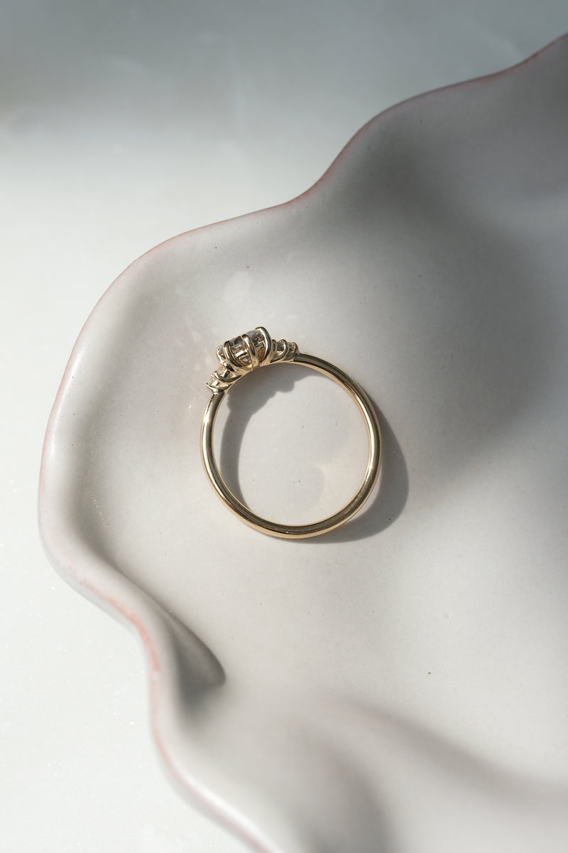 READY TO SHIP // TALIA Ring // Champagne-gray diamond 0.51ct