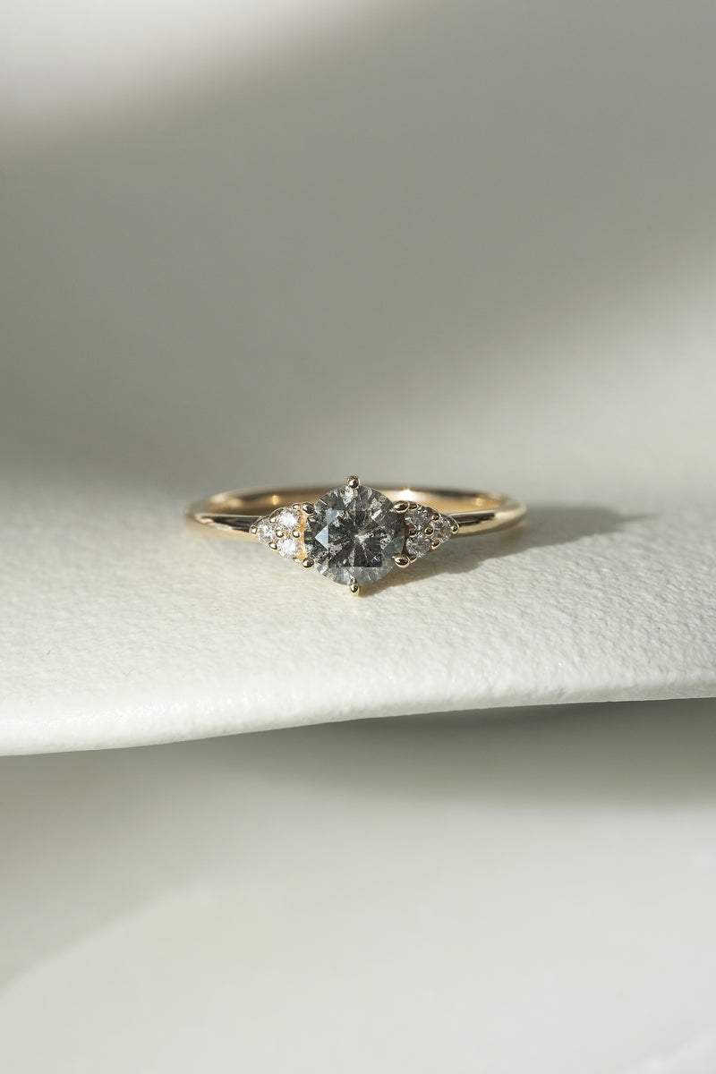 READY TO SHIP // TALIA Ring // Champagne salt and pepper diamond 0.66ct