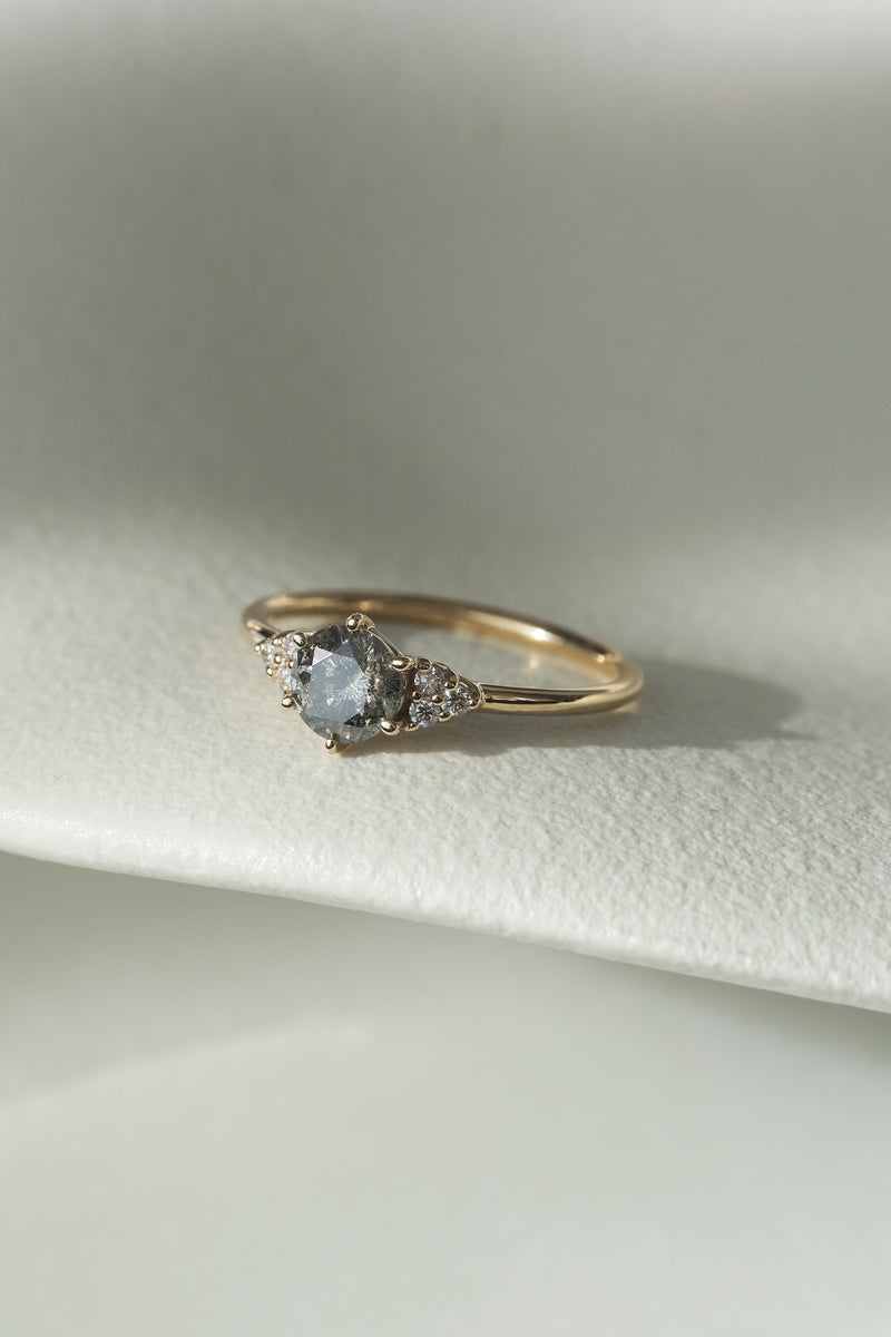READY TO SHIP // TALIA Ring // Champagne salt and pepper diamond 0.66ct