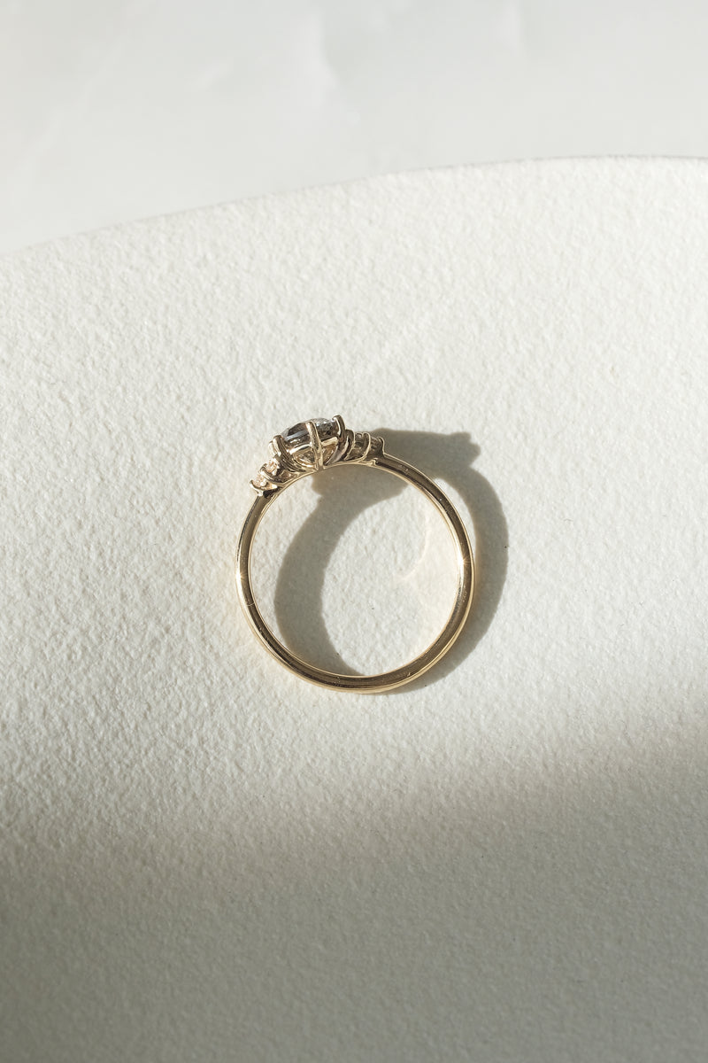 READY TO SHIP // TALIA Ring // Champagne salt and pepper diamond 0.66ct