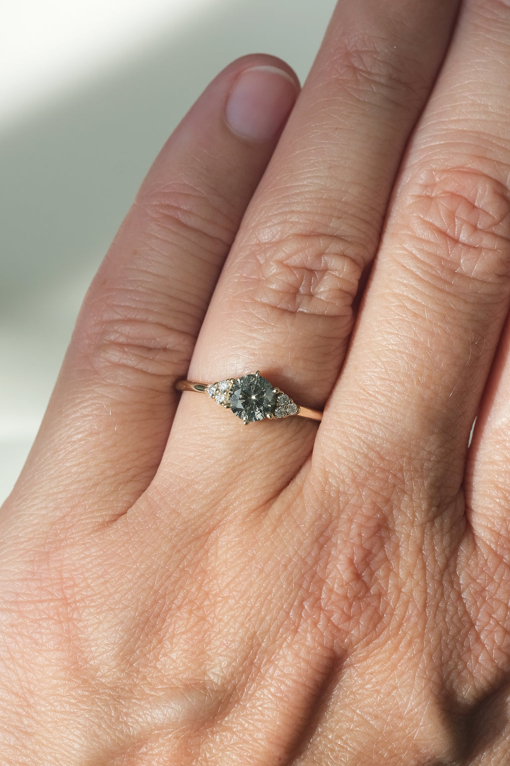READY TO SHIP // TALIA Ring // Champagne salt and pepper diamond 0.66ct