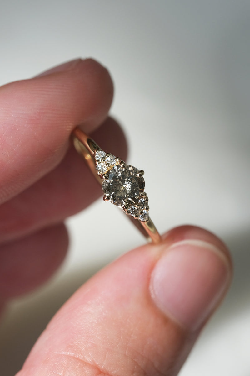 READY TO SHIP // TALIA Ring // Champagne salt & pepper diamond 0.53ct