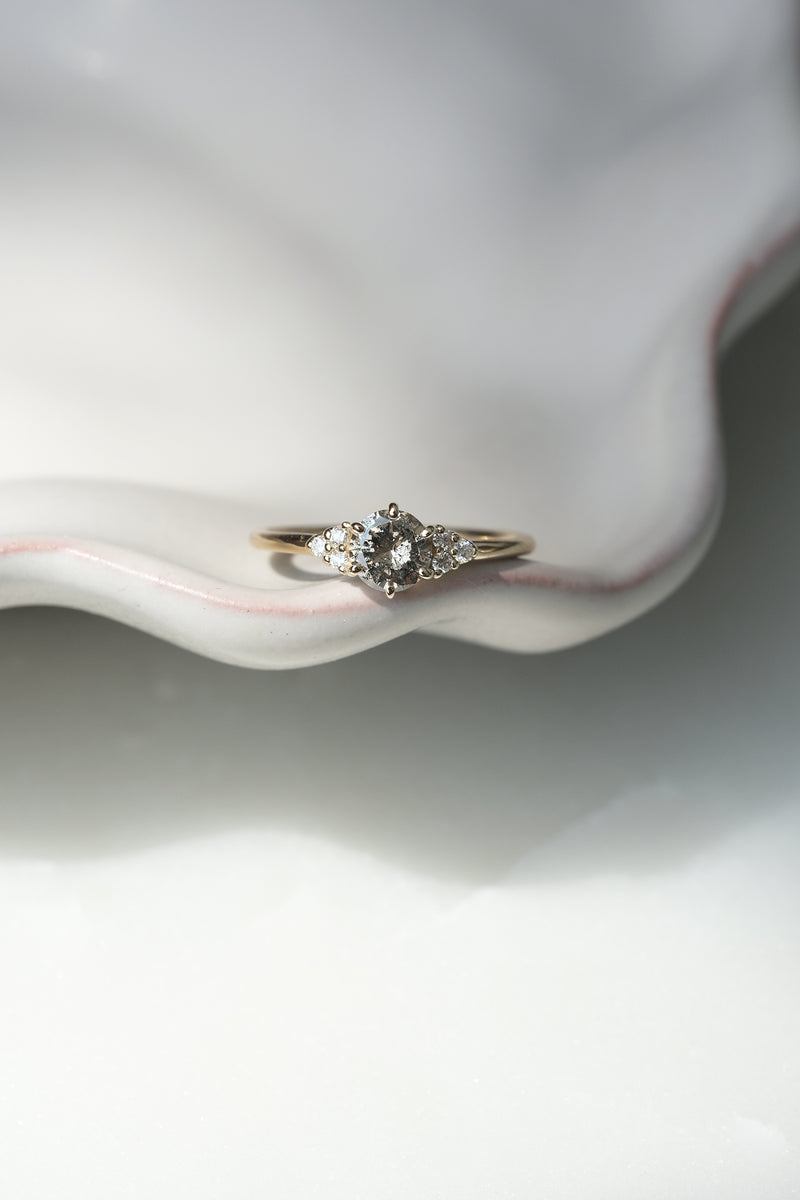 READY TO SHIP // TALIA Ring // Champagne salt & pepper diamond 0.53ct