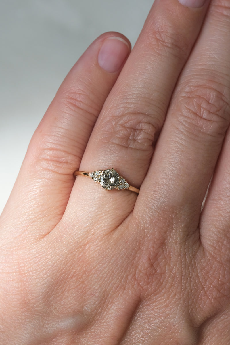 READY TO SHIP // TALIA Ring // Champagne salt & pepper diamond 0.53ct