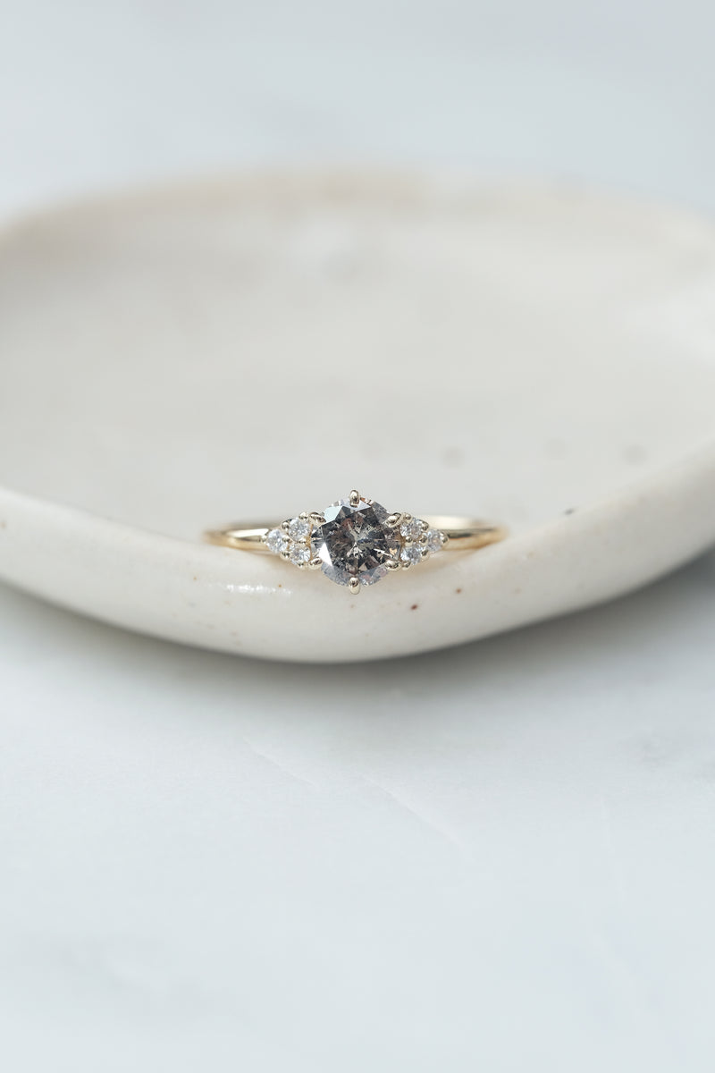 READY TO SHIP // TALIA Ring // Champagne salt & pepper diamond 0.53ct