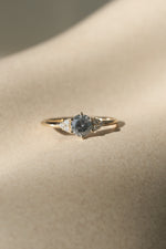 READY TO SHIP // TALIA Ring // Salt and pepper gray diamond 0.66ct