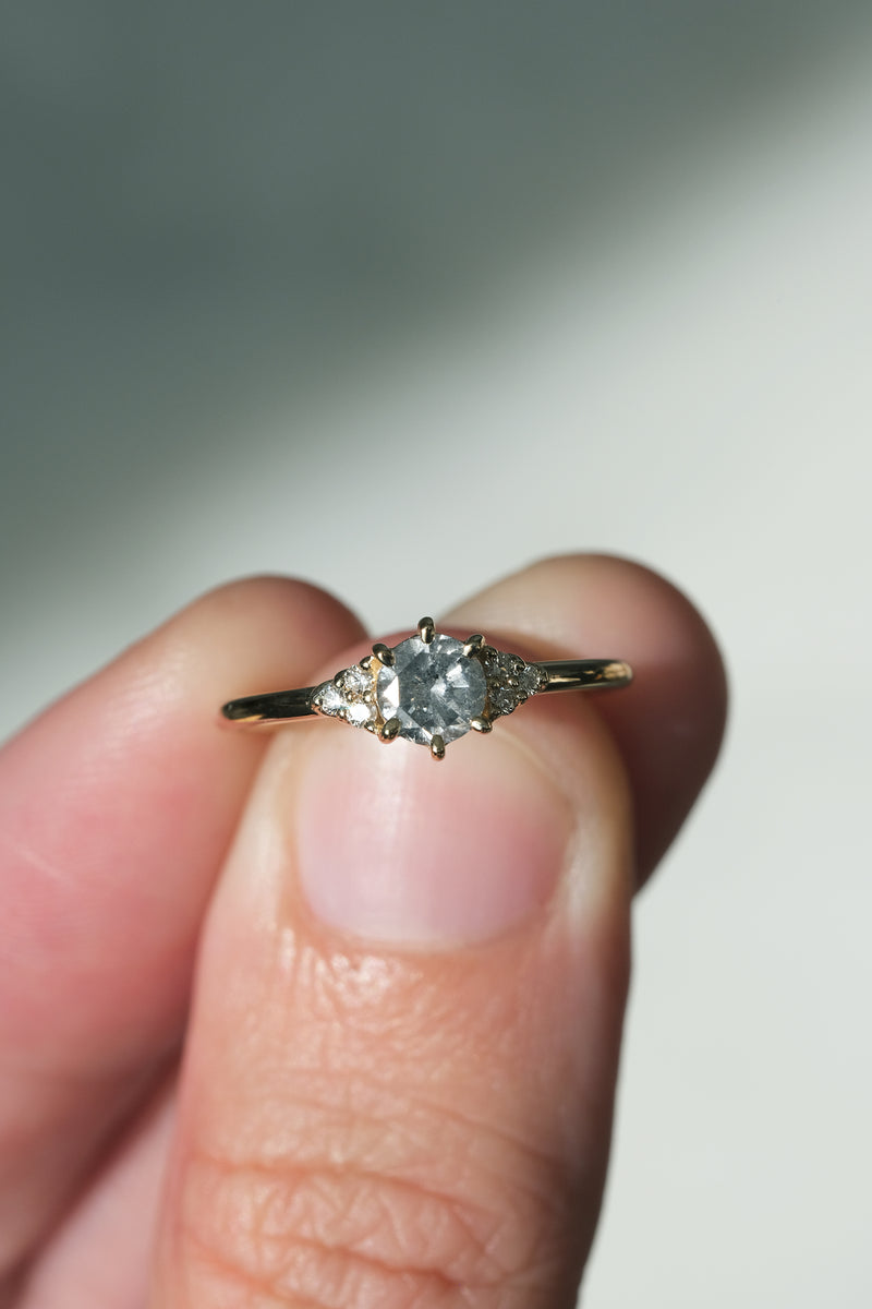 READY TO SHIP // TALIA Ring // Pale gray salt and pepper diamond 0.50ct