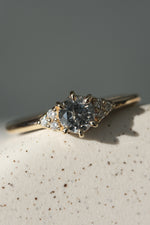 READY TO SHIP // TALIA Ring // Black salt and pepper diamond 0.48ct