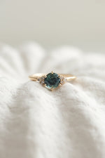 PRÊTE À PARTIR // Bague TALIA // Saphir teal 1ct + Diamants