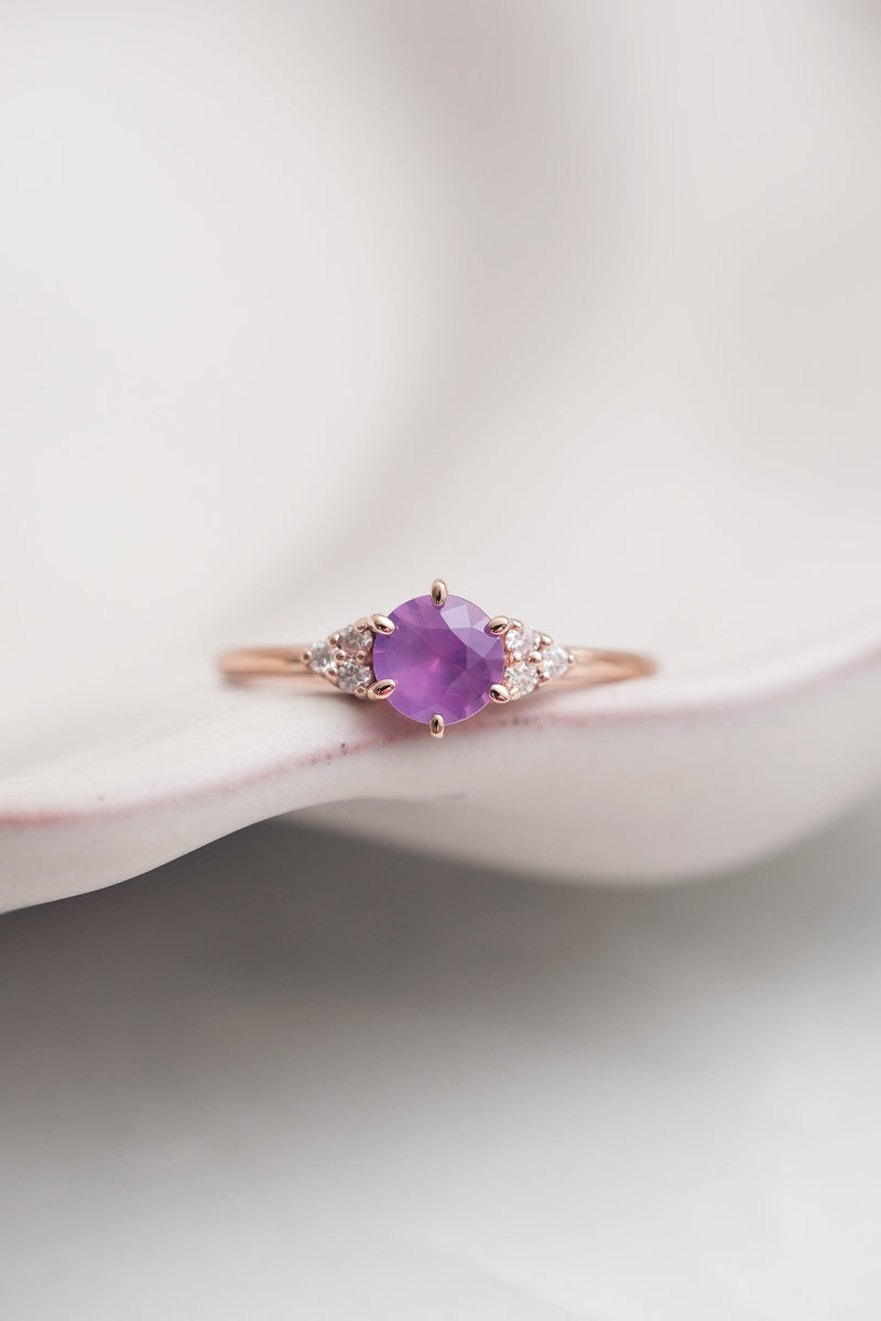 PRÊTE À PARTIR // Bague TALIA // Saphir mauve