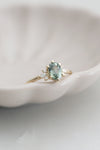 JANE Ring // Sage green sapphire + diamonds