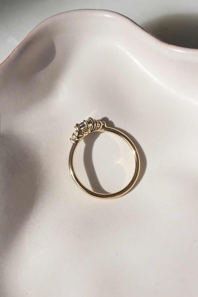 READY TO SHIP // TALIA Ring // Salt and pepper gray diamond 0.35ct