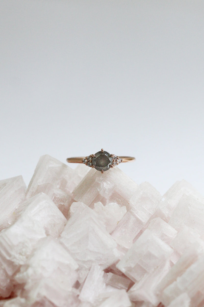 READY TO SHIP // TALIA ring // 0.74ct gray diamond