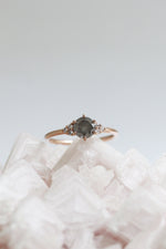 READY TO SHIP // TALIA ring // 0.74ct gray diamond